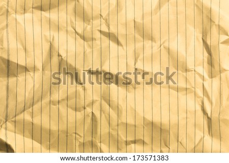 Crumpled squared sheet notebook paper