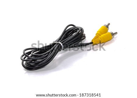 Video cable on white background