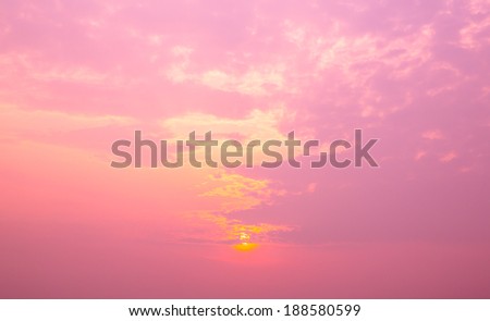 Beautiful sunset sky. Pink filter.