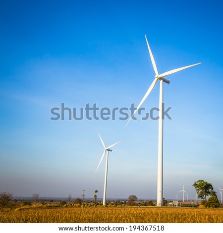 Eco power. Wind turbine electric generator in Thailand.
