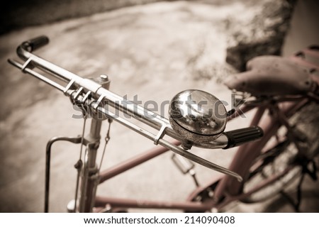 handle bike with a bell. Vintage style.