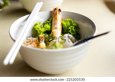 Spicy Thai sea food noodle.