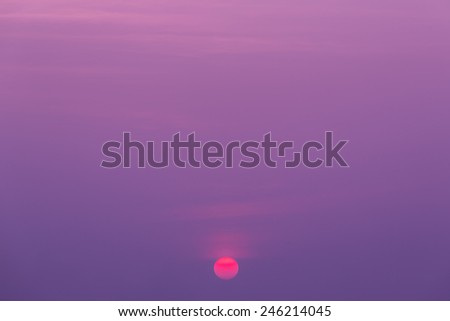 Beautiful sunset sky. Purple filter.