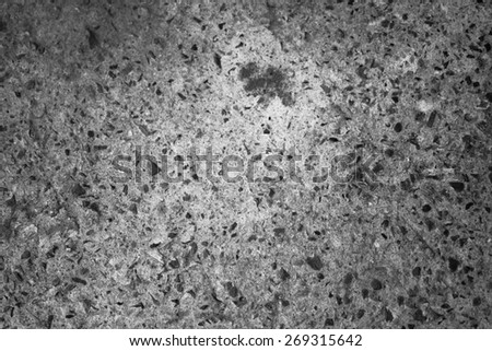 Old concrete floor black ground. Black and white photo.