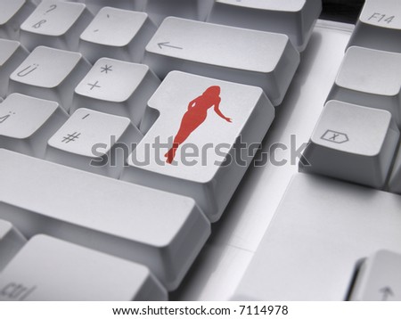 Computer keyboard with EROTIC enter key.