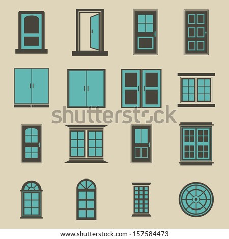 Door and window vector - Color Vector Windows And Doors Vector Windows And Doors Door and window vector - Color