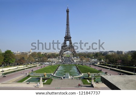 The Eiffel tower both symbolizes Paris and France
