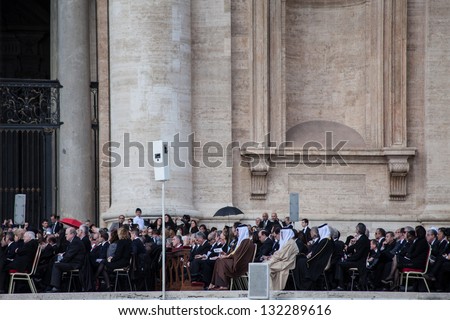 ROME, ITALY - MARCH 19: The group of the world leaders invited to the Pope Francis inauguration ceremony - March 19, 2013 in Rome.