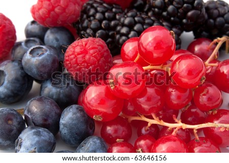 Fruits - Mix of red soft fruits - closeup.