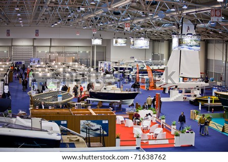 ROME, ITALY - FEBRUARY 19: Big Blue Rome Sea Expo-Boat Show-In this picture different stands presenting a big variety of accessories, equipment and services for yachting - February 19, 2011 in Rome.