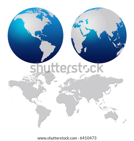 World Globe  on Blue World Globe And World Map Stock Photo 6410473   Shutterstock