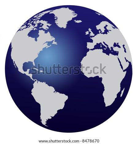 world globe map. stock photo : World map blue