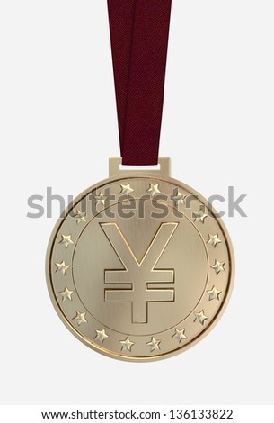  - stock-photo-japanese-yen-sing-on-gold-medal-on-a-ribbon-isolated-on-white-background-136133822