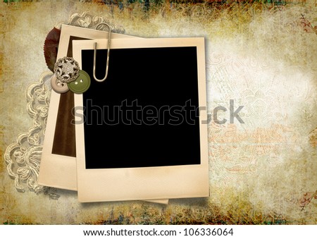 Grunge background with polaroid frame