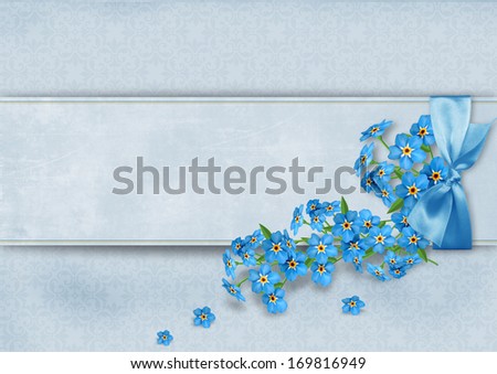 Vintage background with forget-me-not flowers