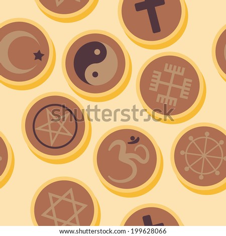Seamless background with religious symbols