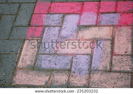 Stone sidewalk chalk colored for background