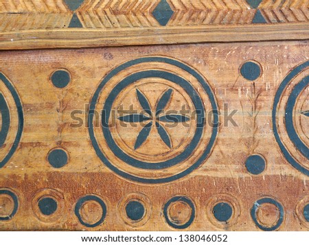 Traditional old box decoration sample - vintage background pattern (Ukraine)