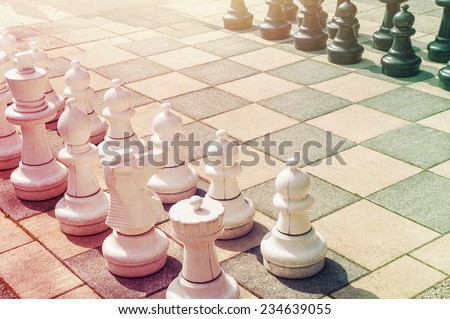 Yard chess setup