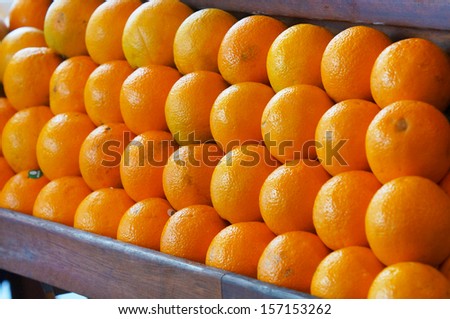 heap of orange in supermarket