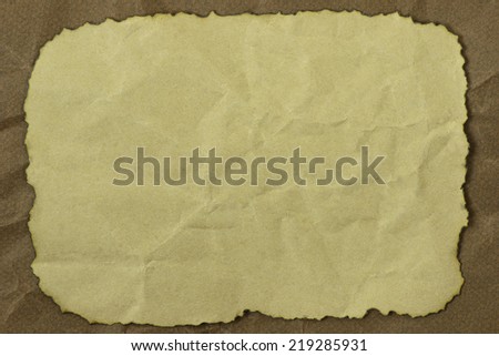 Grunge paper copy space on brown mussy paper background