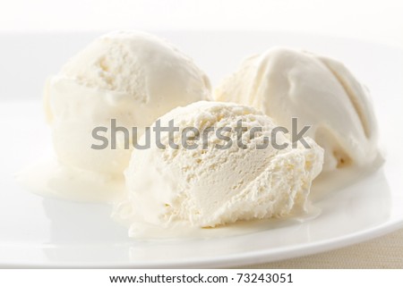 Vanilla Ice cream on white background
