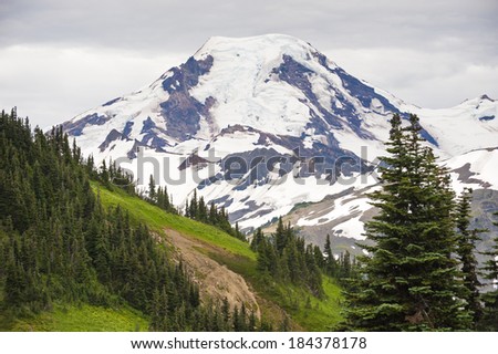 Mt. Baker Washington. August is the best month to hike the numerous trails in the Mt. Baker National Forest located in the Pacific Northwest. Stunning scenery is around every corner.