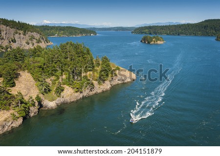 Deception Pass State Park, Washington .Rugged cliffs drop to meet the turbulent waters of Deception Pass. The park is known for its breath-taking views, old-growth forests, and abundant wildlife.