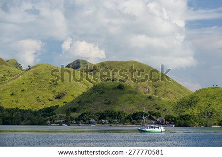 Komodo Island. Komodo Island has a surface area of 390 square kilometres and a human population of over two thousand. The island is particularly notable as the habitat of the Komodo dragon
