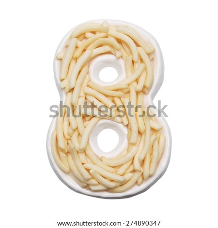 potato snack on handmade number dish