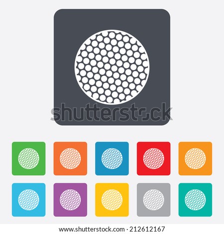 Golf ball sign icon. Sport symbol. Rounded squares 11 buttons. Vector