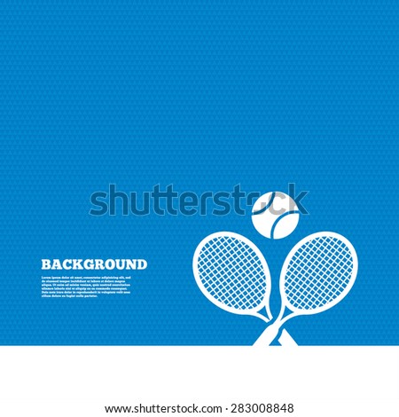 Background with seamless pattern. Tennis rackets with ball sign icon. Sport symbol. Triangles texture. Vector
