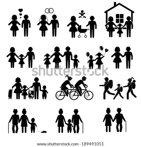 Happy Family. People Family Pictogram. Set web icon