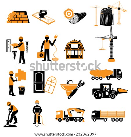 onstruction objects vector crane worker building skimmer onstruction objects vector crane worker building skimmer