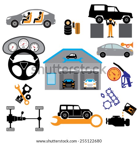 Car service maintenance icon Car part set of repair icon vector illustration Car service maintenance icon Car part set of repair icon vector illustration
