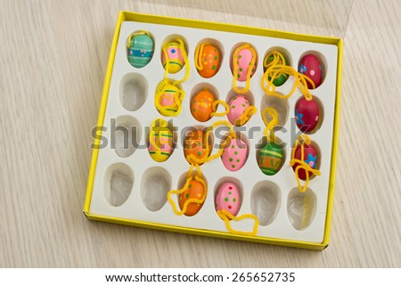 Easter eggs in an open package