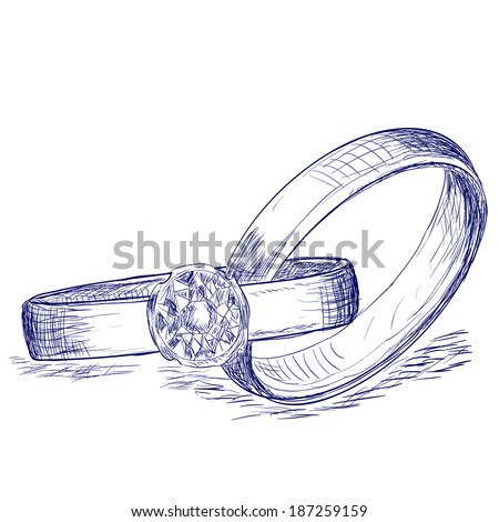 Wedding Rings Sketch Stock Vector Illustration 187259159 : Shutterstock