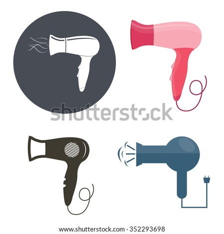 Hair Dryer Stock Vector Illustration 352293698 : Shutterstock