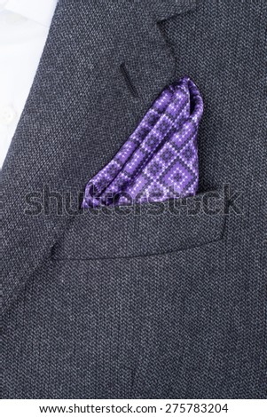 pocket square violet texture - handkerchief in the breast pocket of a man\'s suit