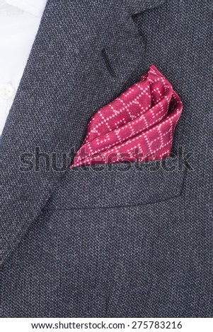 pocket square red texture - handkerchief in the breast pocket of a man\'s suit