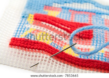 Wool needle and thread