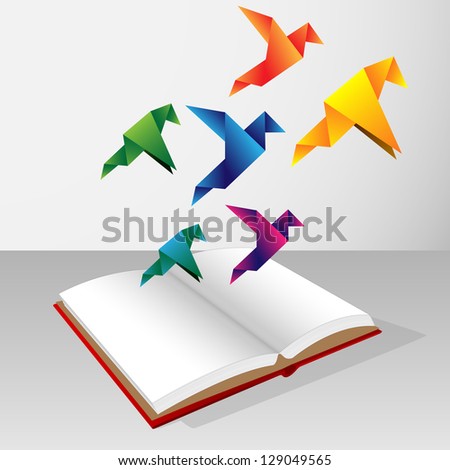 origami coming out of book origami coming out of book