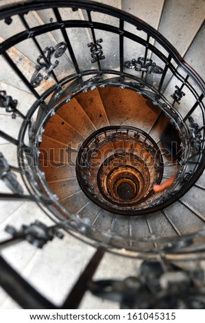 spiral staircase in old house