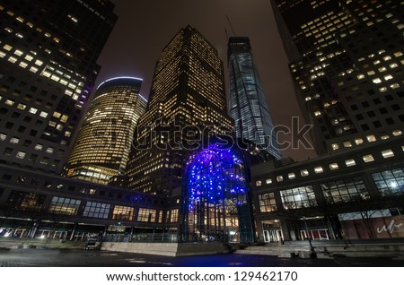 World Financial Center At Night, with the \