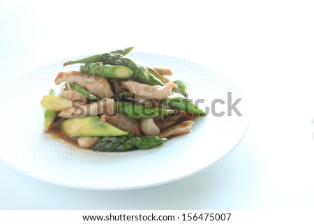 Chinese recipe from asparagus and pork