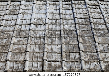 Full frame of residential roof tiles