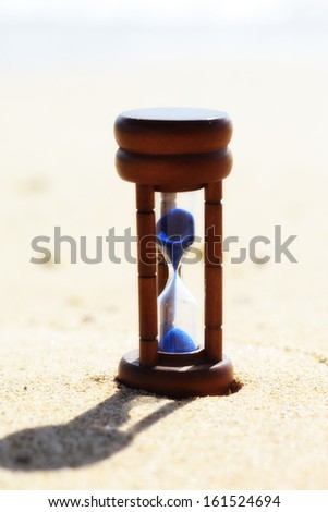 Time passing in a blue sandy capsule.