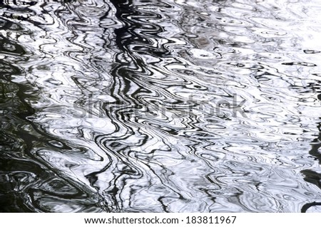 Several ripple effects in a pool of water.