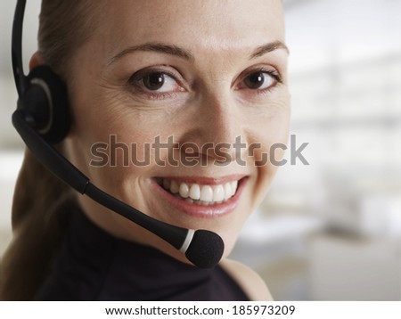 Close-Up of Female Telephone Operator