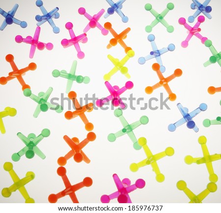 Colorful Cross Shaped Plastic Jacks